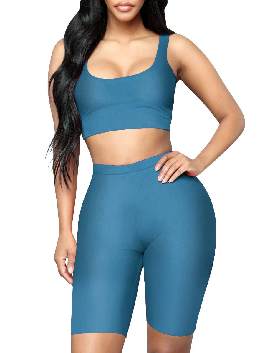 Black suite high waist running set