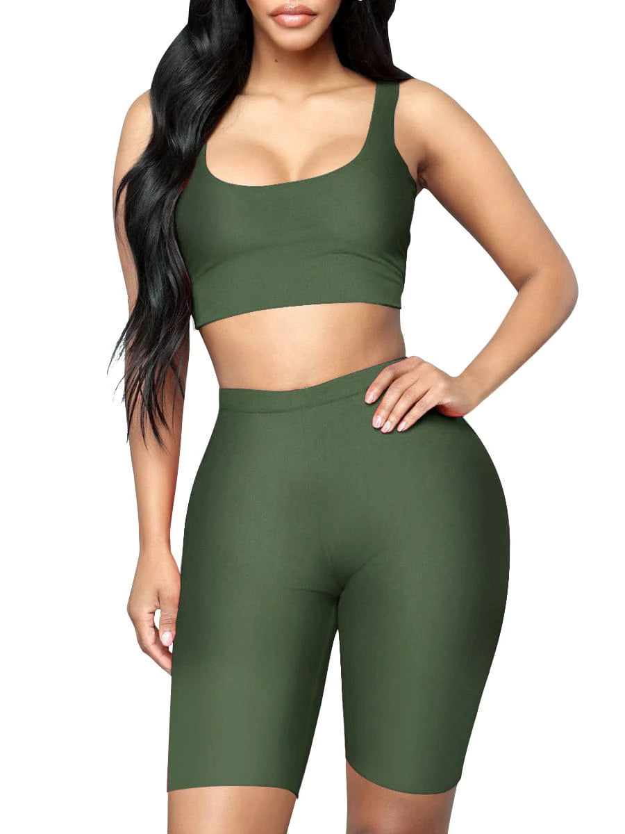 Black suite high waist running set